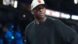 Dec 13, 2025; Las Vegas, Nevada, USA; Chris Paul watches during the Emirates NBA Cup semifinals game between the San Antonio Spurs and Oklahoma City Thunder at T-Mobile Arena.