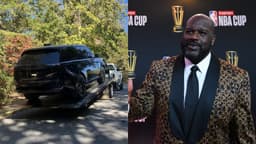 Dec 14, 2024; Las Vegas, NV, USA; Shaquille O'Neal arrives on the red carpet before the Emirates NBA Cup semifinal game at T-Mobile Arena
