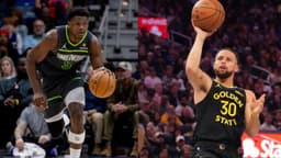 Anthony Edwards (L), Stephen Curry (R)