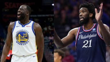 Draymond Green (L), Joel Embiid (R)