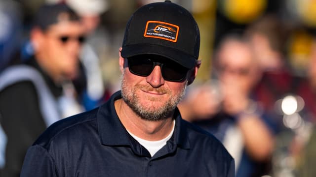 Nov 1, 2025; Avondale, Arizona, USA; NASCAR Xfinity Series team owner Dale Earnhardt Jr during the Xfinity Series Championship race at Phoenix Raceway.