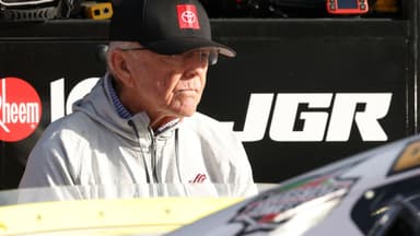 Oct 25, 2025; Martinsville, Virginia, USA; NASCAR Cup Series team owner Joe Gibbs before NASCAR Cup Series Xfinity 500 Practice and Qualifying at Martinsville Speedway
