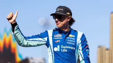Nov 2, 2025; Avondale, Arizona, USA; NASCAR Cup Series driver Carson Hocevar (77) during the NASCAR Championship race at Phoenix Raceway.