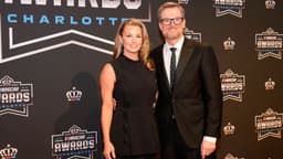 Nov 22, 2024; Charlotte, NC, USA; Dale Earnhardt Jr. and wife Amy during the NASCAR Awards Banquet at Charlotte Convention Center