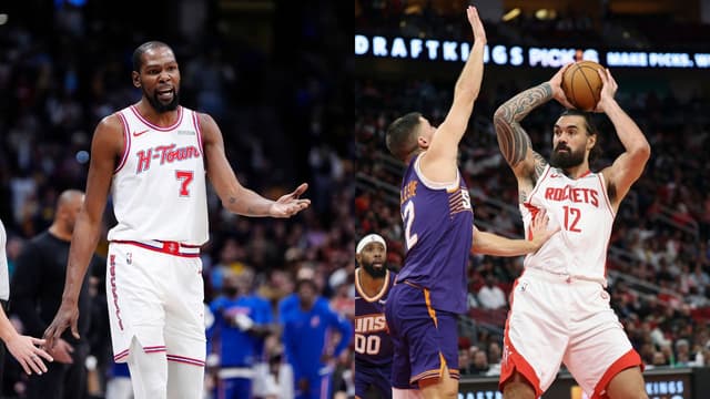 Kevin Durant(L) and Steven Adams(R)