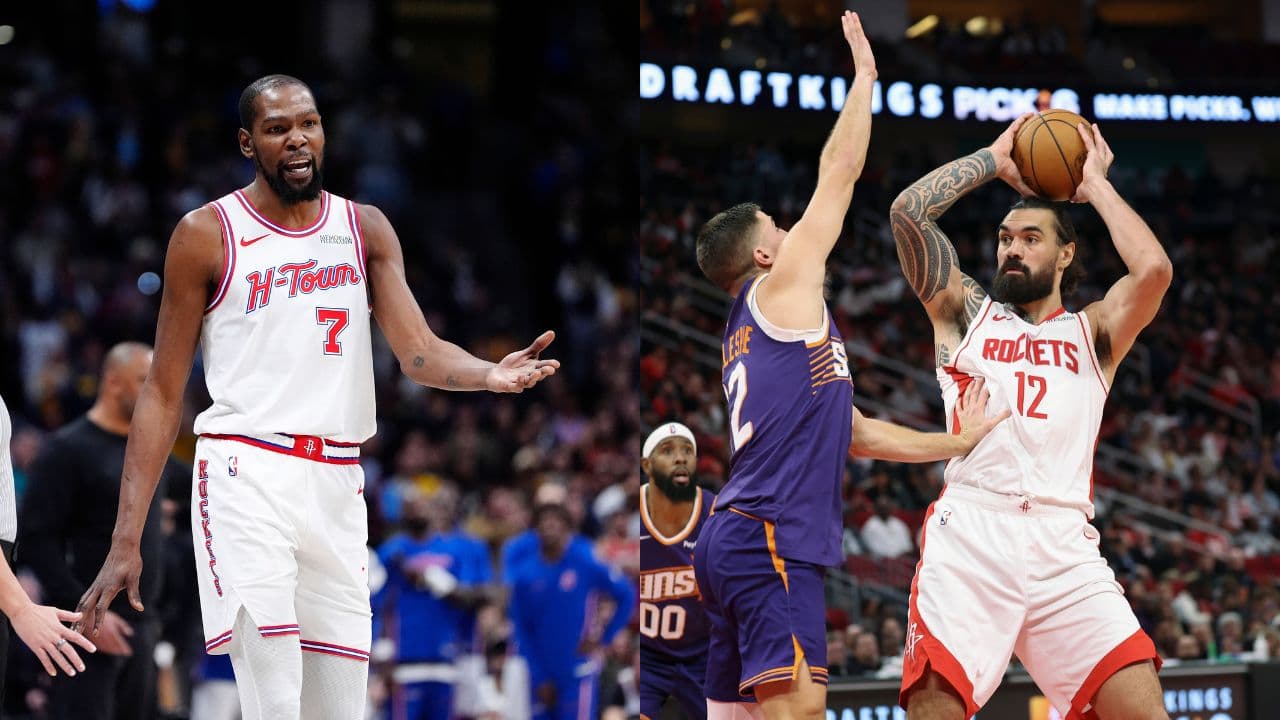 Kevin Durant(L) and Steven Adams(R)