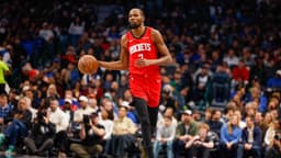 Dec 6, 2025; Dallas, Texas, USA; Houston Rockets forward Kevin Durant (7) brings the ball up the court during the first quarter against the Dallas Mavericks at American Airlines Center