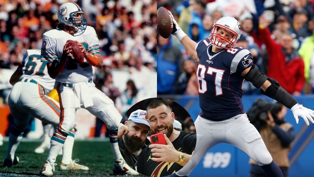 Dan Marino, Jason and Travis Kelce, Rob Gronkowski