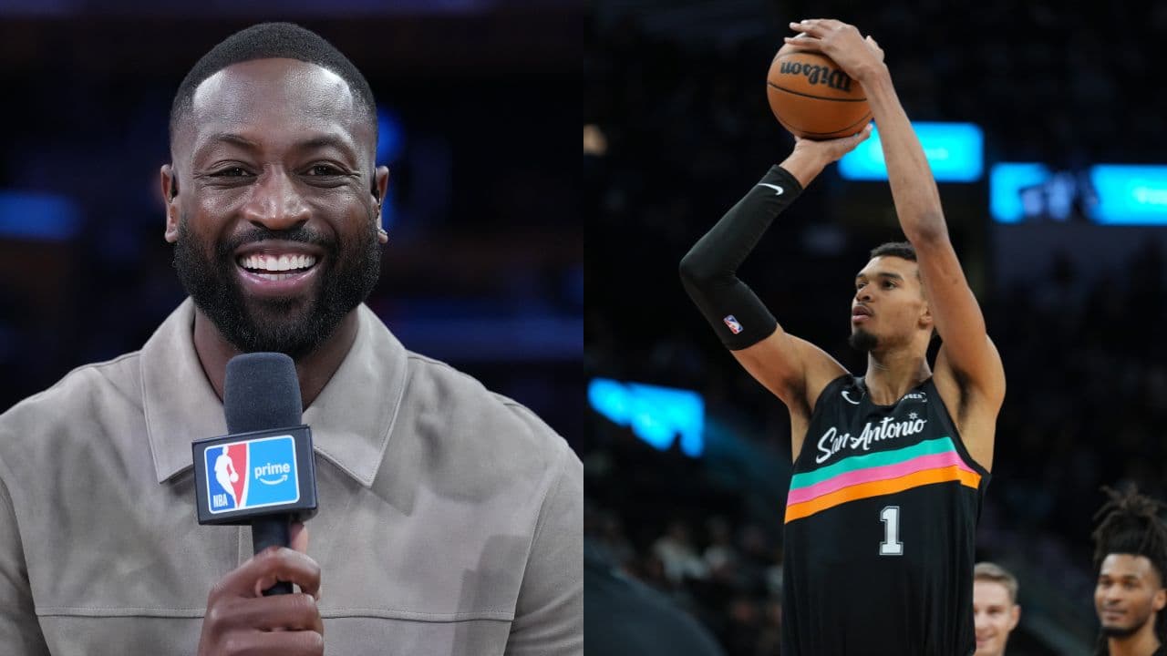 Dwyane Wade (L), Victor Wembanyama (R)