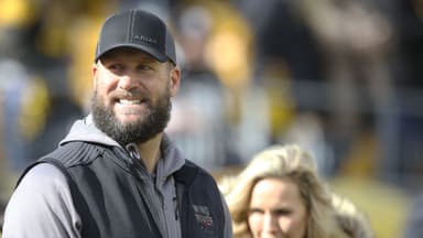Pittsburgh Steelers former quarterback Ben Roethlisberger in attendance as the Steelers host the New Orleans Saints at Acrisure Stadium.