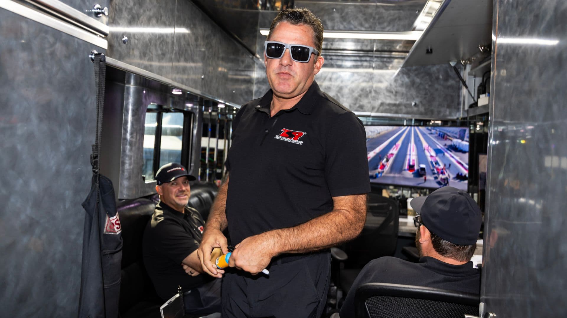 Sep 21, 2025; Concord, NC, USA; NHRA top fuel driver Tony Stewart during the Carolina Four Wide Nationals at zMax Dragway