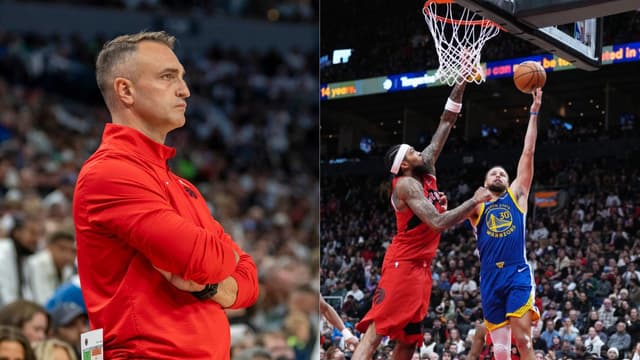 (L) Darko Rajaković (R) Brandon Ingram and Stephen Curry