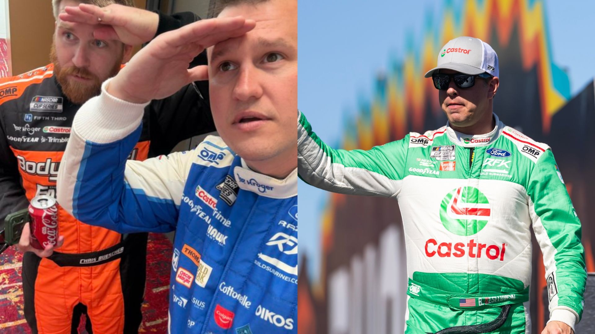 Brad Keselowski Mocked By Teammates Chris Buescher and Ryan Preece At Production Day