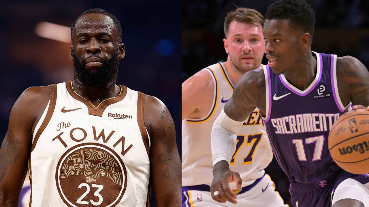 Draymond Green (L), Dennis Schroder Luka Doncic (R)