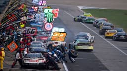 Pit row is busy during the Cracker Barrel 400 NASCAR Cup Series race at Nashville Superspeedway in Lebanon, Tenn., Sunday, June 1, 2025.