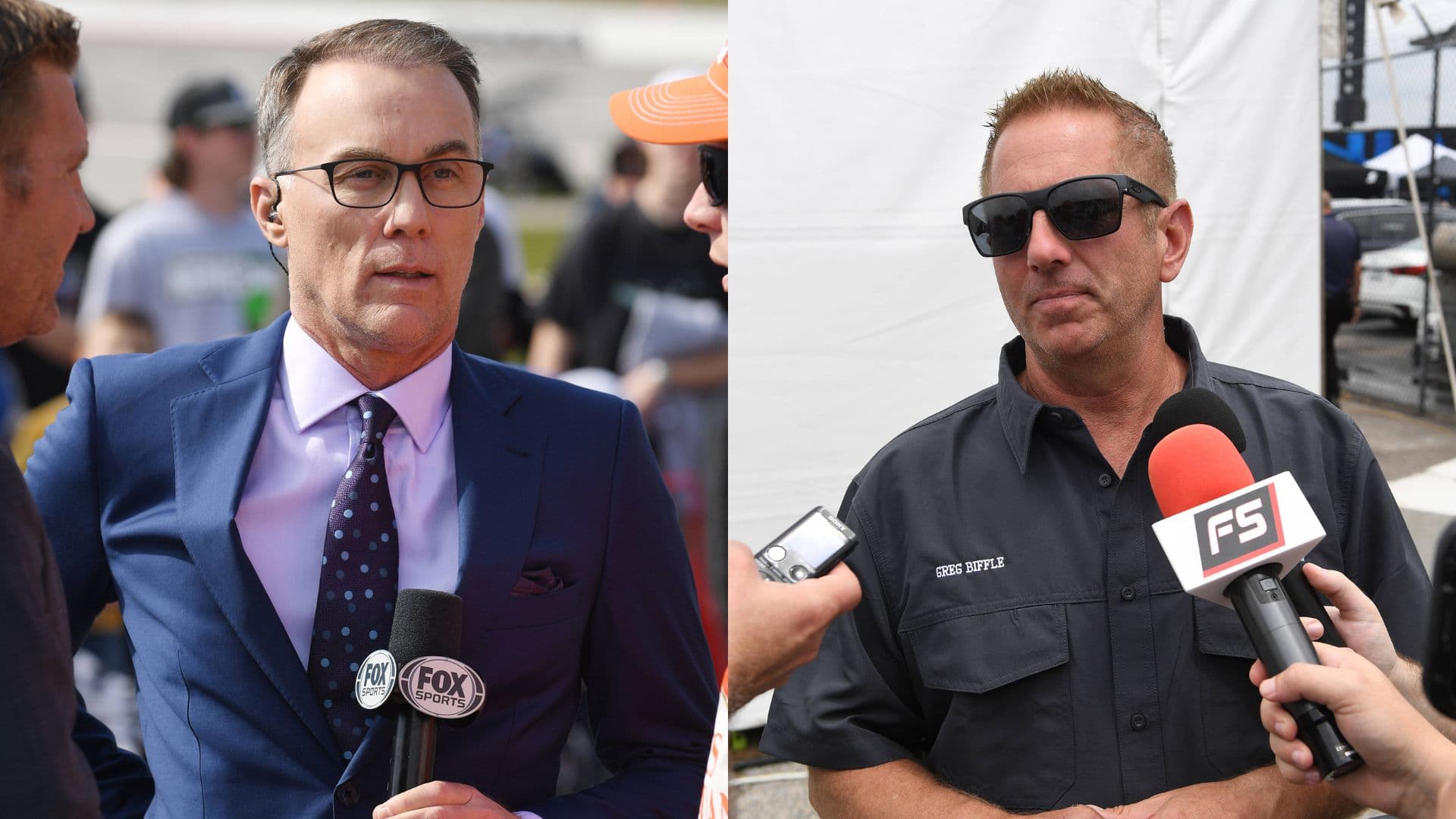 Kevin Harvick (L) and Greg Biffle (R)