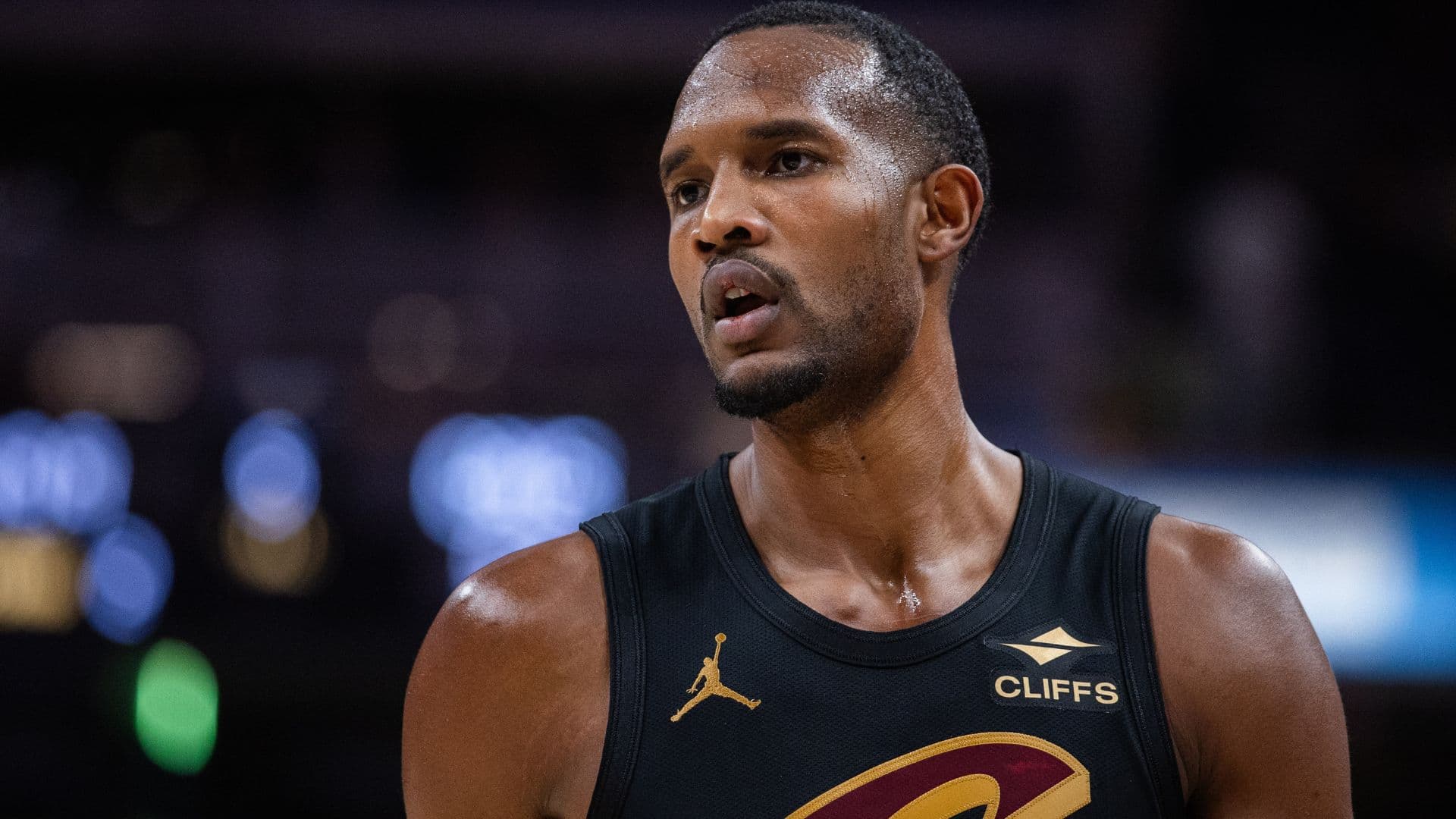 Jan 6, 2026; Indianapolis, Indiana, USA; Cleveland Cavaliers center Evan Mobley (4) in the first half against the Indiana Pacers at Gainbridge Fieldhouse.
