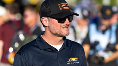Nov 1, 2025; Avondale, Arizona, USA; NASCAR Xfinity Series team owner Dale Earnhardt Jr during the Xfinity Series Championship race at Phoenix Raceway.