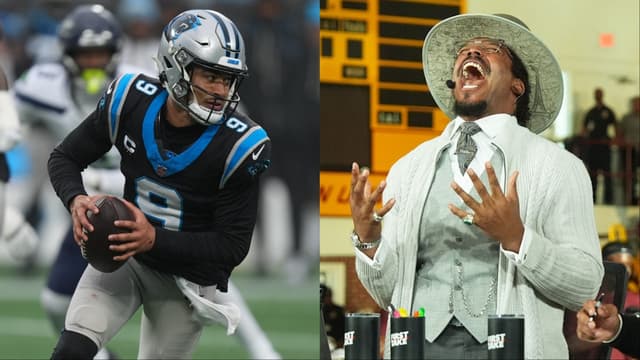 Panthers QB Bryce Young, Cam Newton