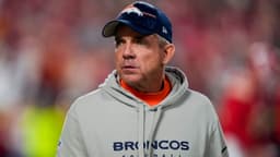 Denver Broncos head coach Sean Payton takes the field prior to a game against the Kansas City Chiefs at GEHA Field at Arrowhead Stadium.