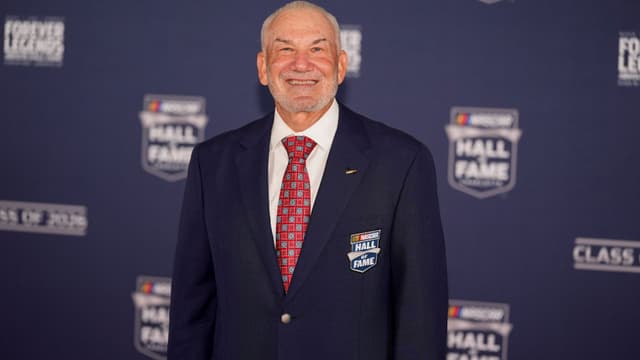 Jan 23, 2026; Charlotte, NC, USA; Dale Jarrett poses on the red carpet during the NASCAR Hall of Fame Induction at Charlotte Convention Center - Crown Ballroom