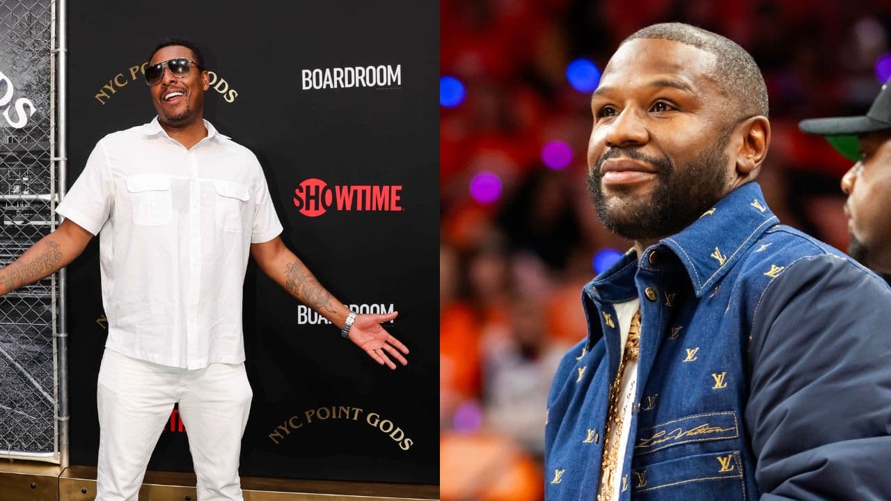 Paul Pierce (L), Floyd Mayweather (R)