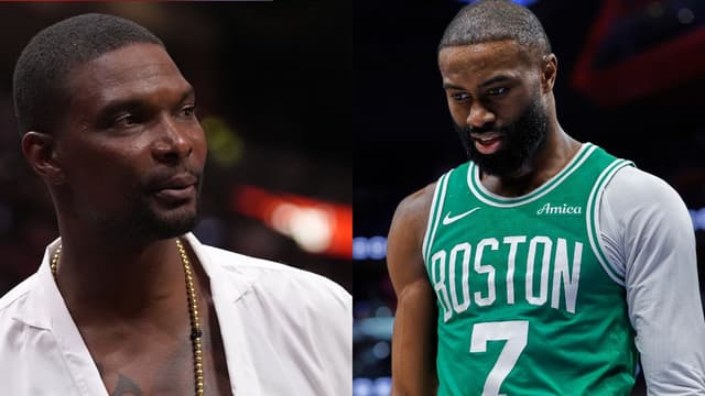 Chris Bosh (L), Jaylen Brown (R)