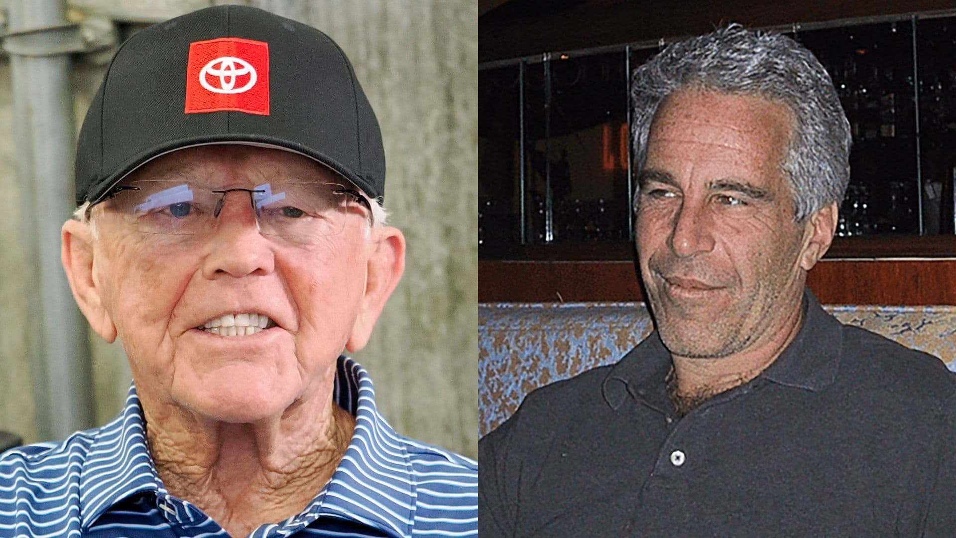 Joe Gibbs (L) and Jeffrey Epstein (R)