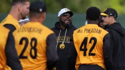 Pittsburgh Steelers coach Mike Tomlin during practice at Carton House.