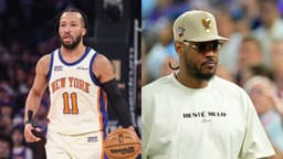 Jalen Brunson (L) and Carmelo Anthony (R)