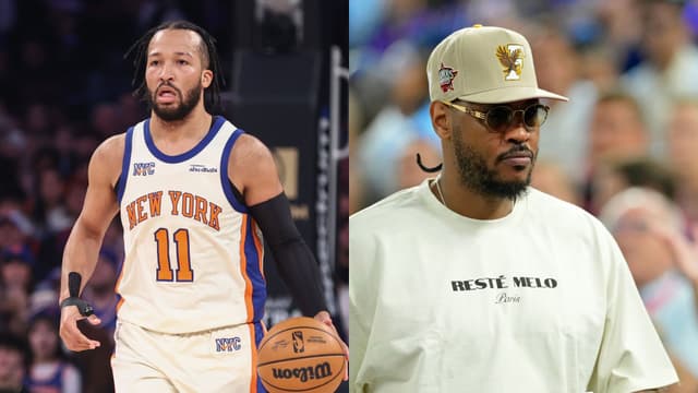 Jalen Brunson (L) and Carmelo Anthony (R)