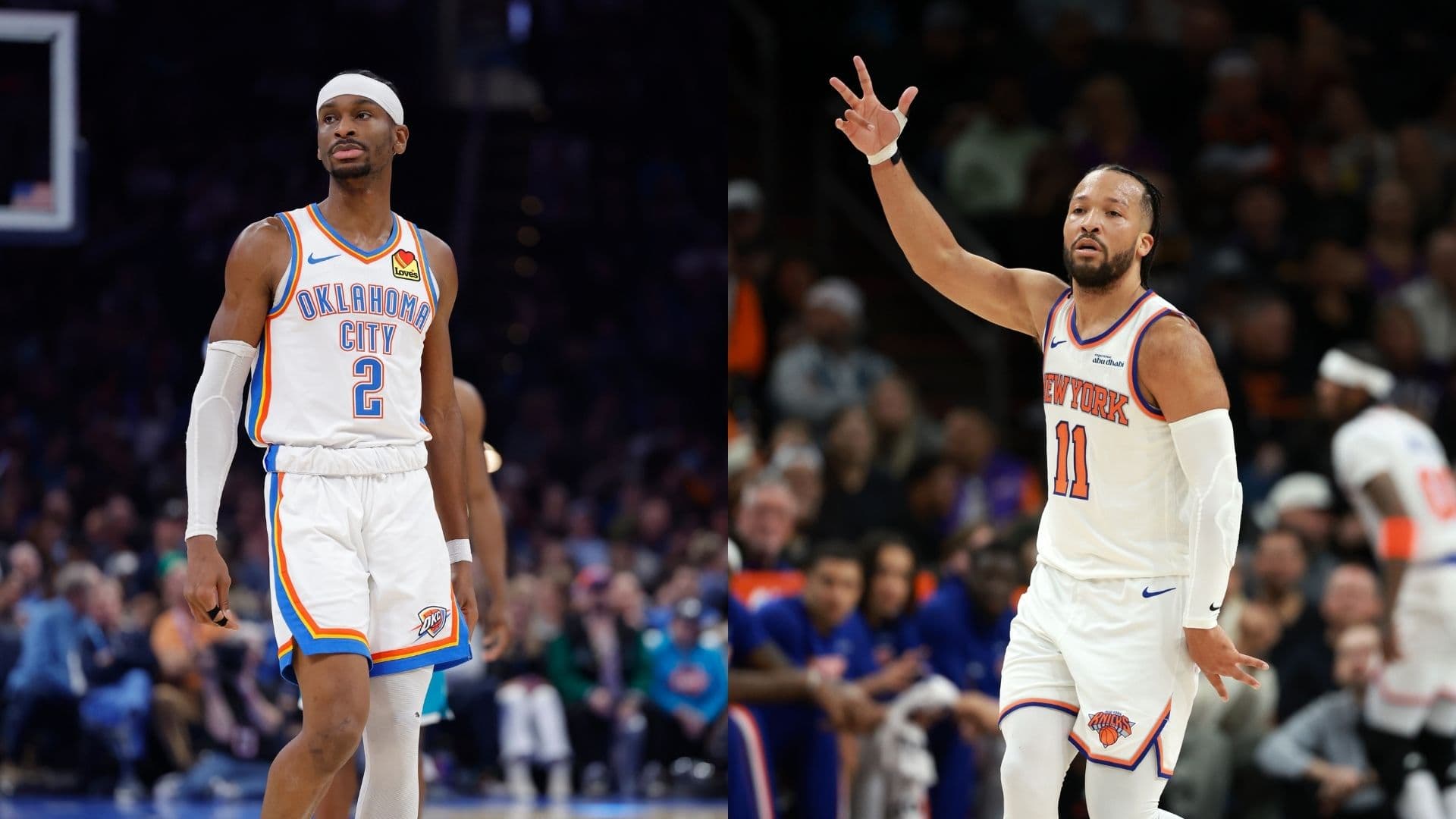 Shai Gilgeous-Alexander (L) and Jalen Brunson (R)