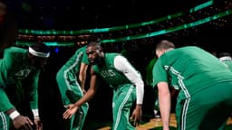 Dec 22, 2025; Boston, Massachusetts, USA; Boston Celtics guard Jaylen Brown (7) is introduced to the crowd prior to a game against the Indiana Pacers at TD Garden. Mandatory Credit: Bob DeChiara-Imagn Images