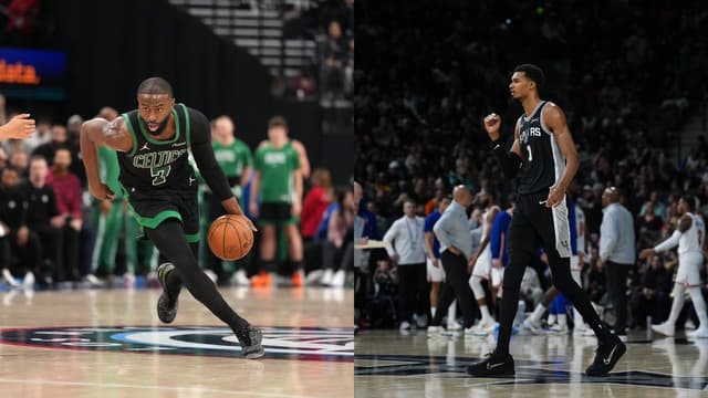 (L) Jaylen Brown (R) Victor Wembanyama