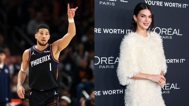 Devin Booker (L) and Kendall Jenner (R)