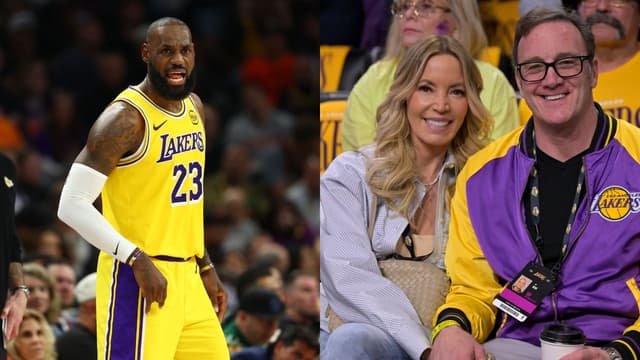 LeBron James(L) and Jeanie Buss(R)