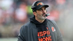 Cleveland Browns head coach Kevin Stefanski looks on against the Tennessee Titans during the first quarter at Huntington Bank Field.