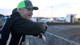 Former NASCAR driver Kenny Wallace watches the kids go-cart race, Wednesday, Oct. 7, 2020, in Bishop. The event promotes youth go-cart racing.