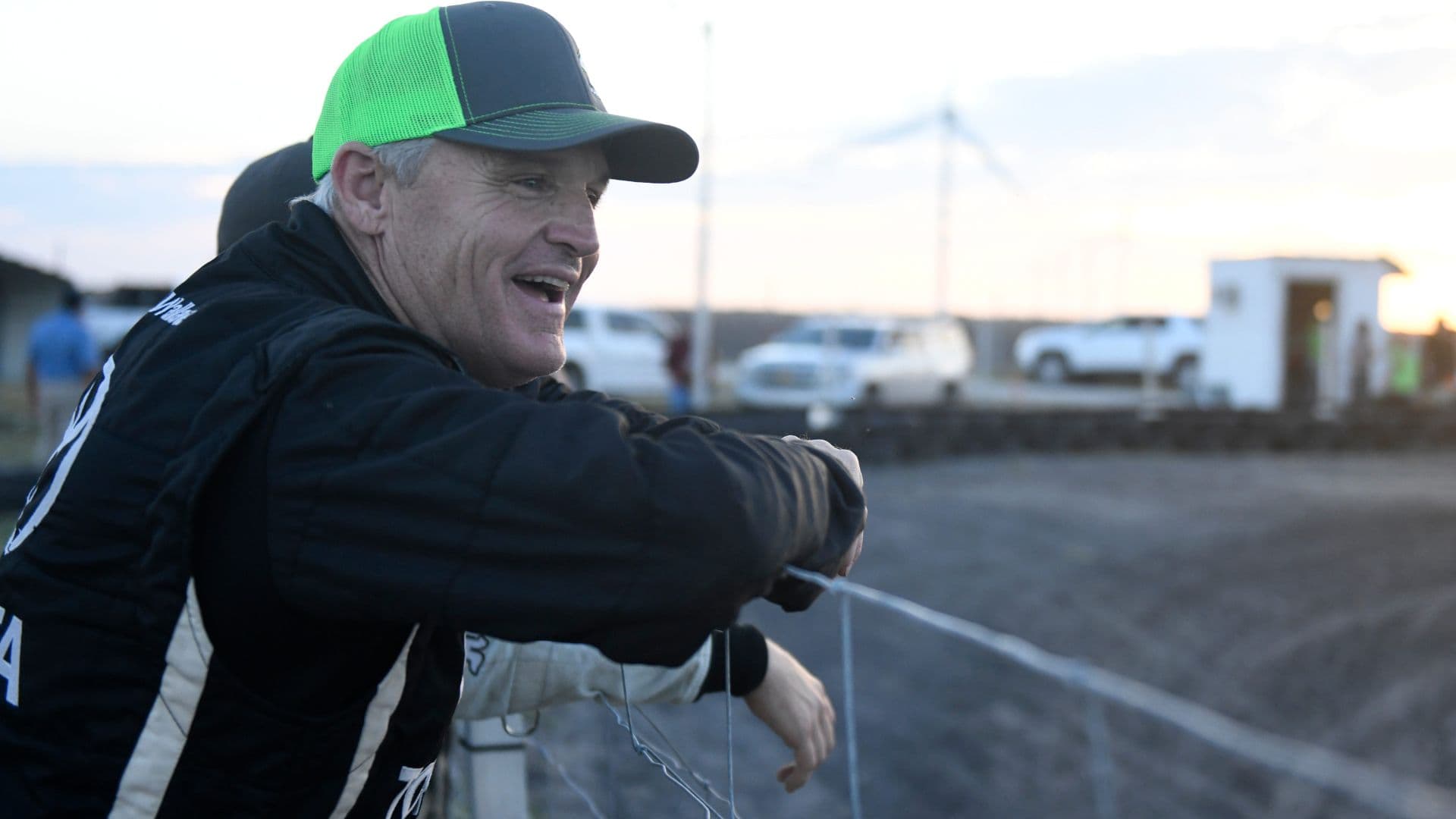 Former NASCAR driver Kenny Wallace watches the kids go-cart race, Wednesday, Oct. 7, 2020, in Bishop. The event promotes youth go-cart racing.