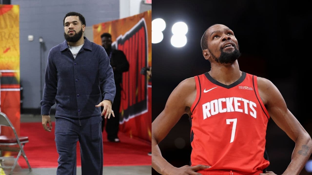 Fred VanVleet (L), Kevin Durant (R)