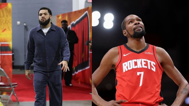 Fred VanVleet (L), Kevin Durant (R)