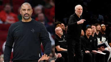 Ime Udoka (L), Gregg Popovich (R)