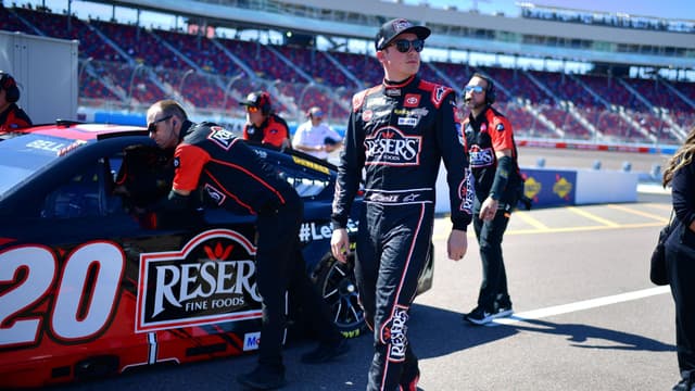 Mar 8, 2025; Avondale, AZ, USA; NASCAR Cup Series driver Christopher Bell (20) during qualifying for the Shrines Children’s 500 at Phoenix Raceway.