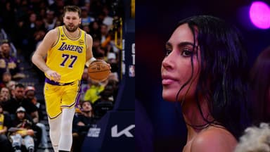 Luka Doncic(L) and Kim Kardashian(R)