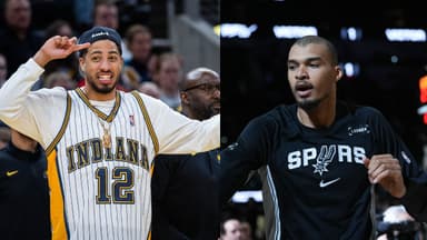 Tyrese Haliburton (L), Victor Wembanyama (R)