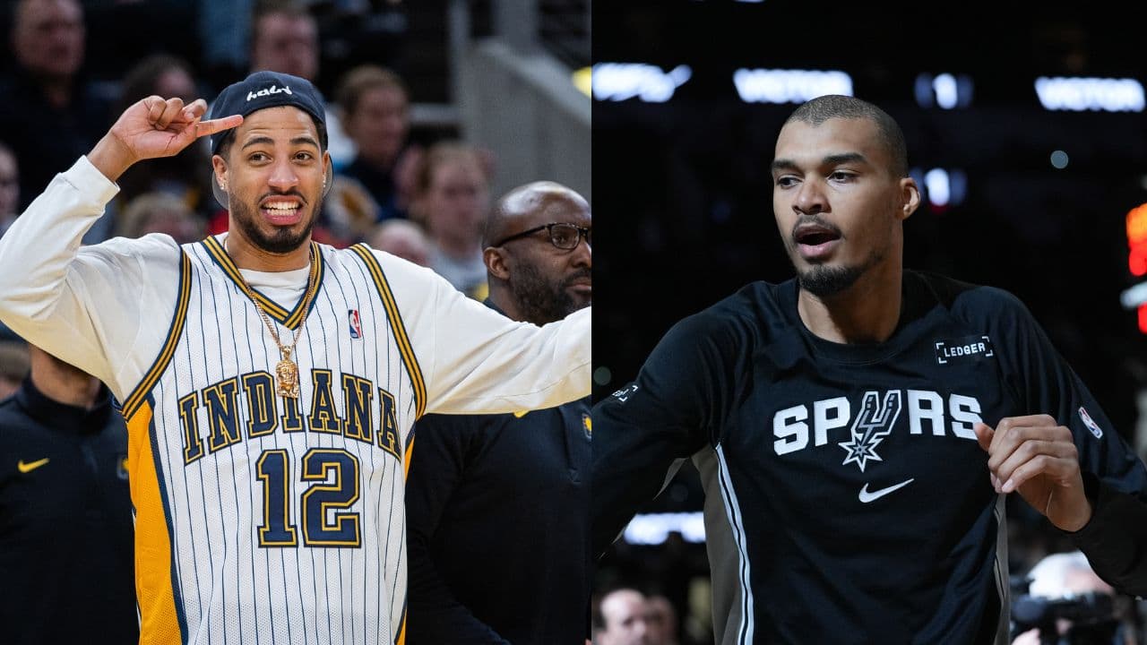 Tyrese Haliburton (L), Victor Wembanyama (R)