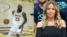 LeBron James (L), Jeanie Buss (R)
