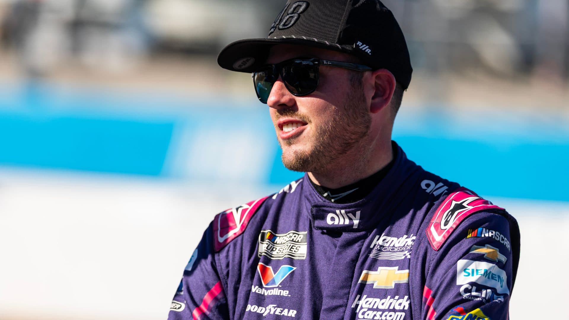 Nov 1, 2025; Avondale, Arizona, USA; NASCAR Cup Series driver Alex Bowman (48) during qualifying for the NASCAR Championship race at Phoenix Raceway