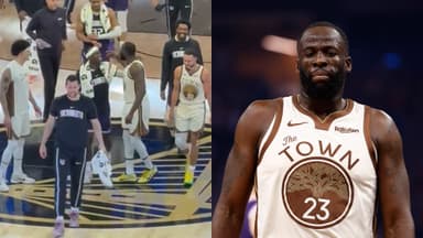 Jan 9, 2026; San Francisco, California, USA; Golden State Warriors forward Draymond Green (23) between plays during the first quarter against the Sacramento Kings at Chase Center.