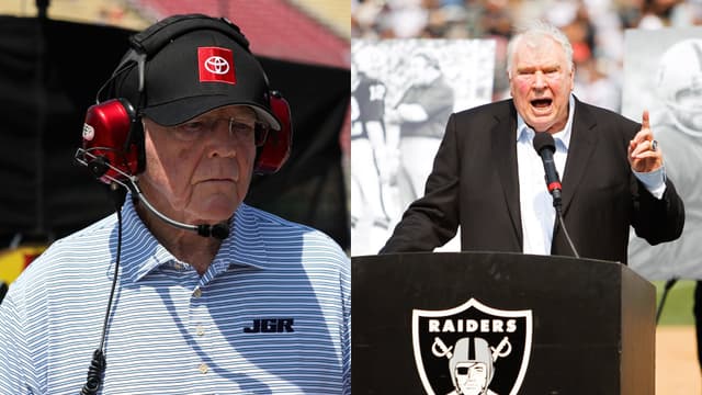 Joe Gibbs (L) and John Madden (R)